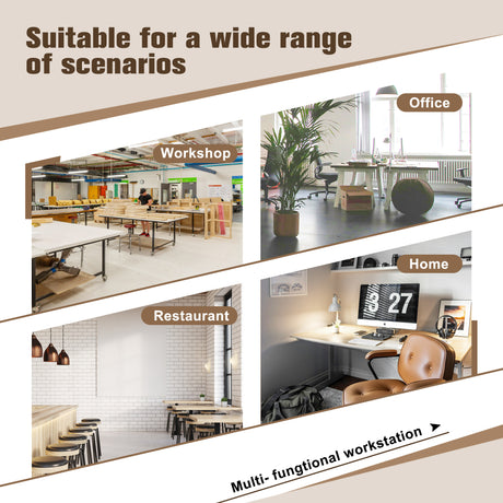 60 inch adjustable garage workbench, rubber wood heavy-duty workstation with power socket and wheels, 2000 pound load capacity - V.I.P Digital Presence