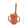 Silicone Baby Learning Drink Cup With Straw Leak-Proof And Anti-Fall Milk Powder Cup