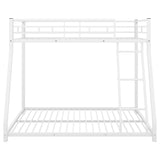 Metal Floor Bunk Bed  Twin over Full White