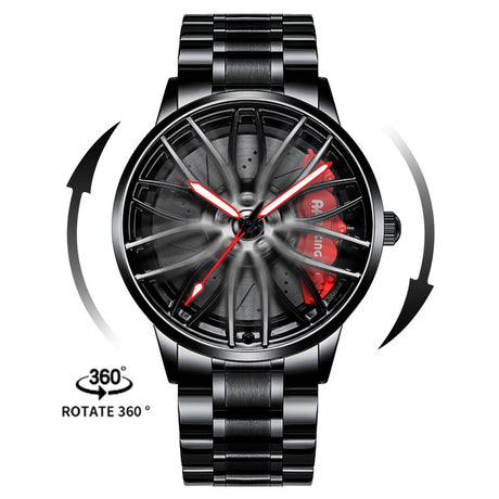 New Top Brand Luxury Mens Watches Stainless Steel Car Wheel Hub Quartz Watch For Men Military Sport Watch Relogio Masculino - V.I.P Digital Presence