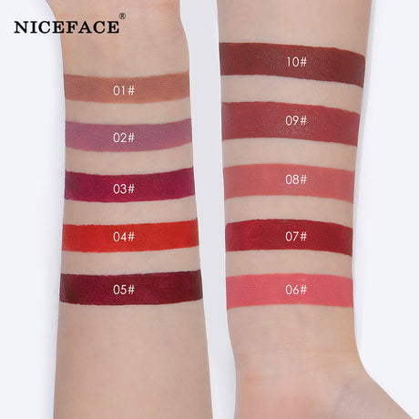 Niceface New Quality Lip Glaze Velvet Matte Lip Glaze Set Matte Non-stick Cup Holder Liquid Lipstick - V.I.P Digital Presence