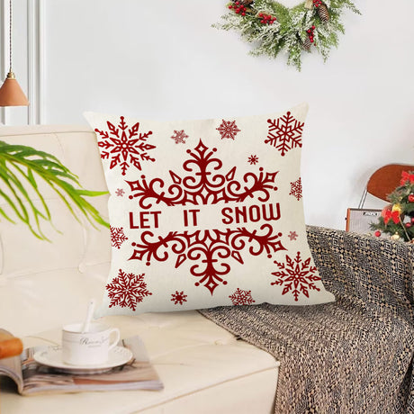 Christmas red ball pillow cover Christmas holiday themed home decoration pillowcase linen waist pillow - V.I.P Digital Presence