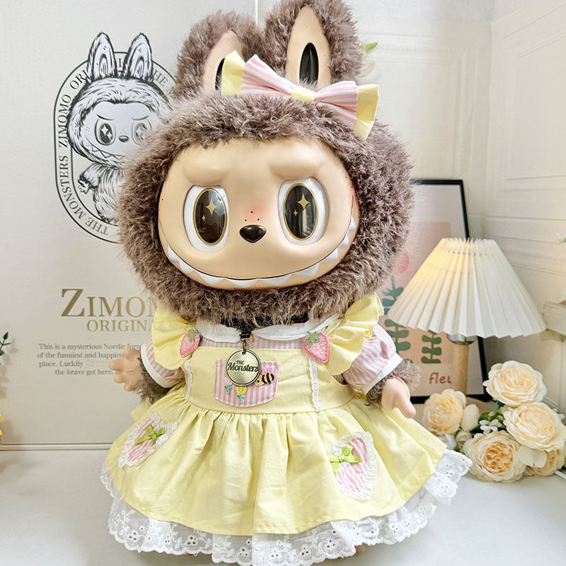 Ropa con diseño LABUBU de 58 cm, ropa de muñeca ZIMOMO, juguete de peluche LABUBU de goma, ropa linda