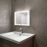 36 x 30 inch Medicine Cabinet with LED Vanity Mirror Anti-Fog  Recessed or Surface Mount Waterproof DimmableAluminum 3000K~6000K Lighted Double Door Bathroom Cabinet with Touch Switch - V.I.P Digital Presence