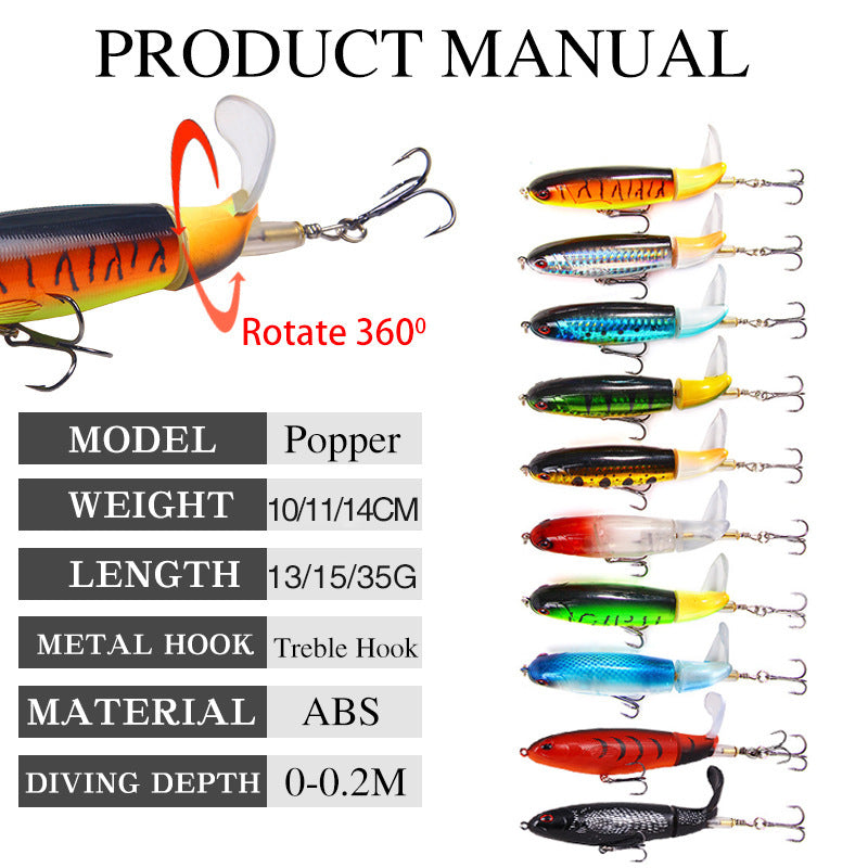 Luya Bait Propeller Tractor Bait 15g 11cm Floating Pencil Wave Climbing Bait Fishing Gear Products - V.I.P Digital Presence