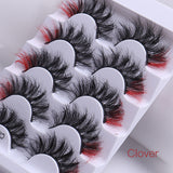 5 Pairs Of Colorful Fried False Eyelashes Multi Layer Thick Cross Mink Like Eyelashes - V.I.P Digital Presence