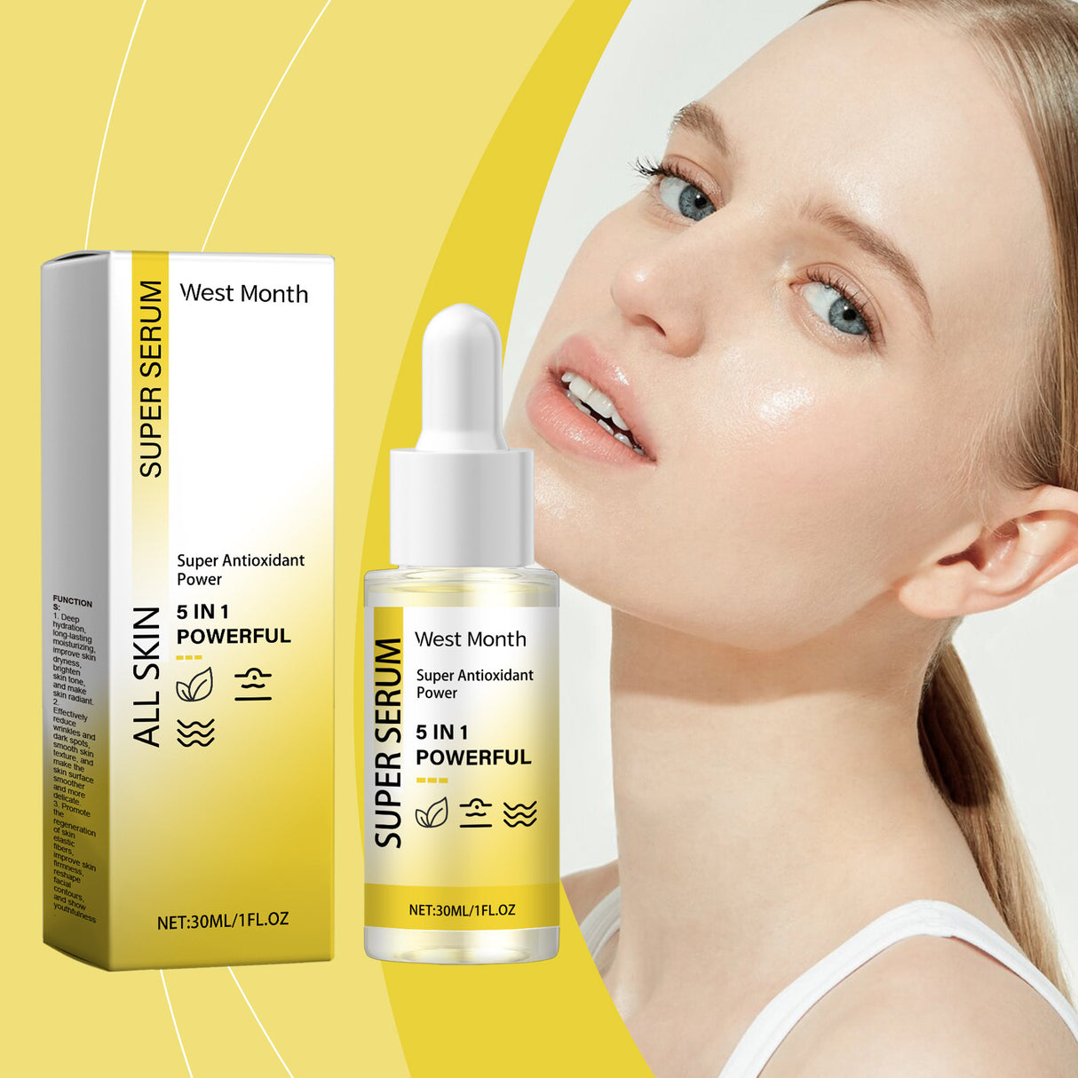 5 In 1 Facial Essence, Moisturizing, Hydrating And Improving Skin, Lightening Fine Lines And Moisturizing Skin
