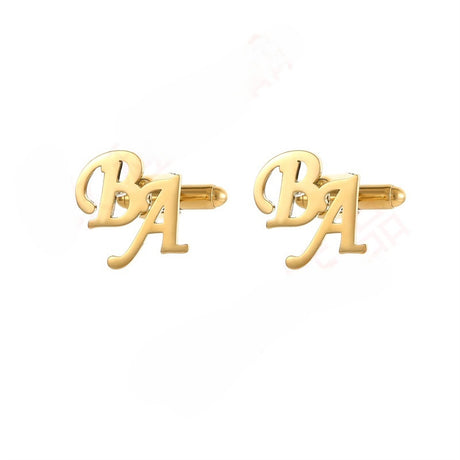 DIY custom French men's cufflinks with English letters cufflinks - V.I.P Digital Presence
