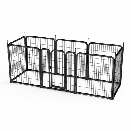 Outdoor dog fence, 8-piece board dog fence. 31 inch portable pet sports fence. Black, 26.3 inches wide x 31.5 inches high. - V.I.P Digital Presence