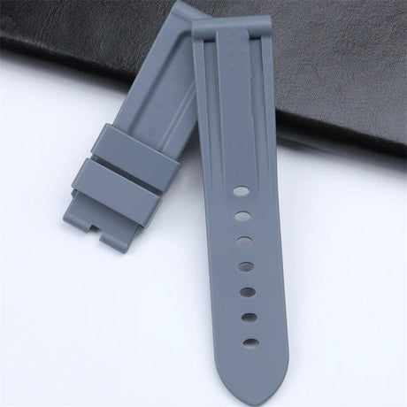 Panerai sea rubber watch strap original butterfly buckle folding buckle waterproof rubber silicone strap men's 22 24mm - V.I.P Digital Presence