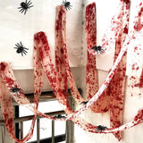 3m Halloween Bloody Cloth Strips Blood Gauze Bandage Haunted House Warning Isolation Belt Home Horror Party Scene Decor Props - V.I.P Digital Presence