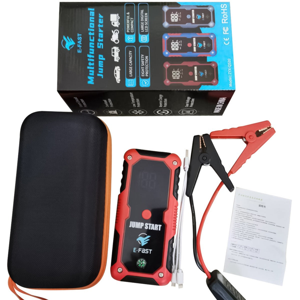 ZYX-Q520 Portable Jump Starter Power Bank 12V car starting power emergency starter Booster Powerbank With Led Light - V.I.P Digital Presence