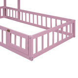Wooden Twin Size Children's Bed with Detachable Headboard and Integrated Clothes Drying Rack, Pink - V.I.P Digital Presence