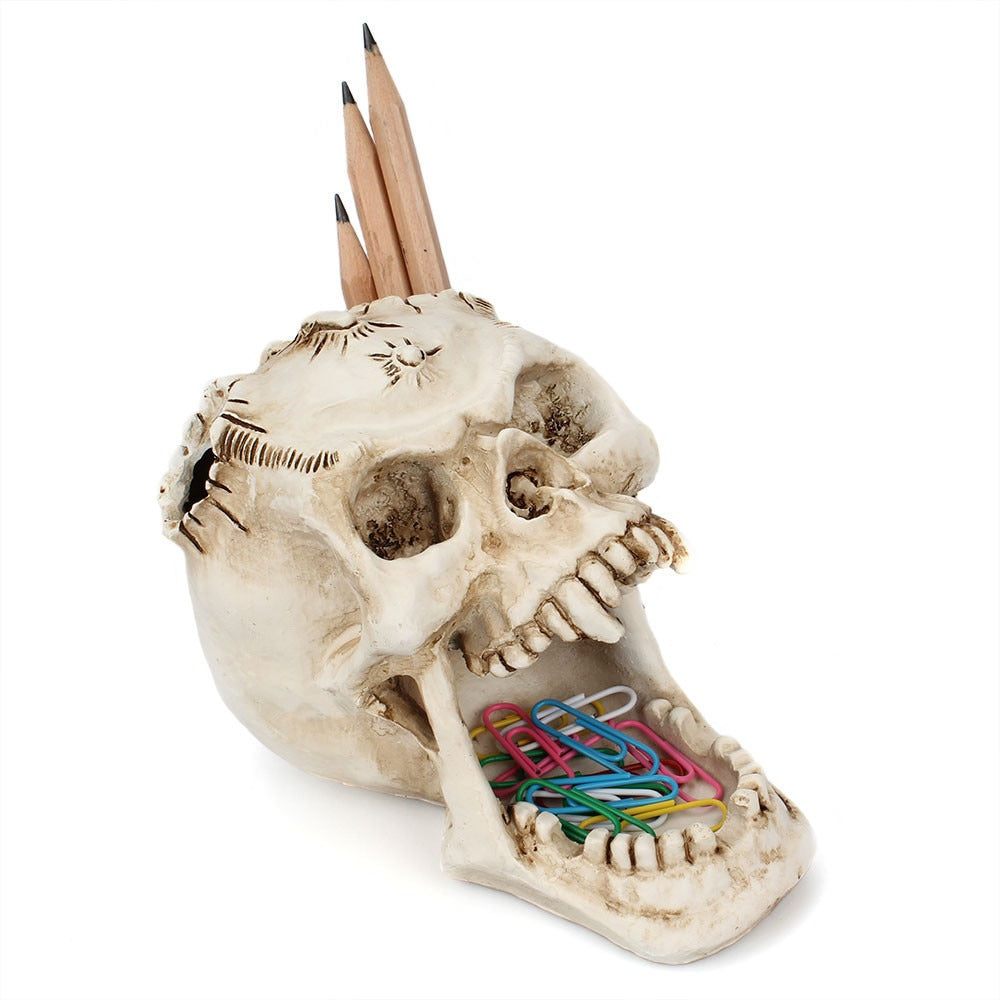 Fang Fang Terror Face Skull Storage Pen Holder Office Desktop - V.I.P Digital Presence