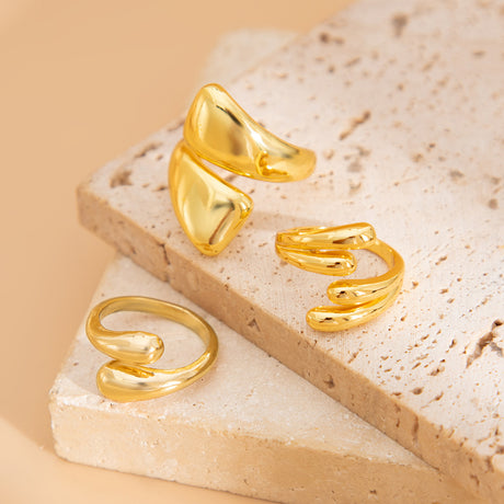 Ins style O-shaped smooth ring set with irregular metallic rings, versatile new style - V.I.P Digital Presence