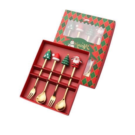 Christmas gift tableware stainless steel coffee spoon dessert spoon fork set - V.I.P Digital Presence