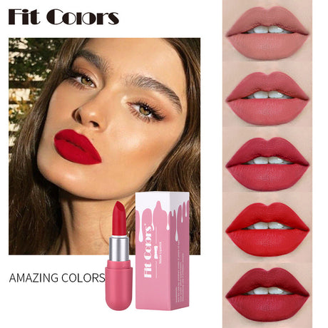 Fit Colors Mini Capsule Matte Lipstick Matte Velvet Does Not Fade Portable Mini Lipstick - V.I.P Digital Presence