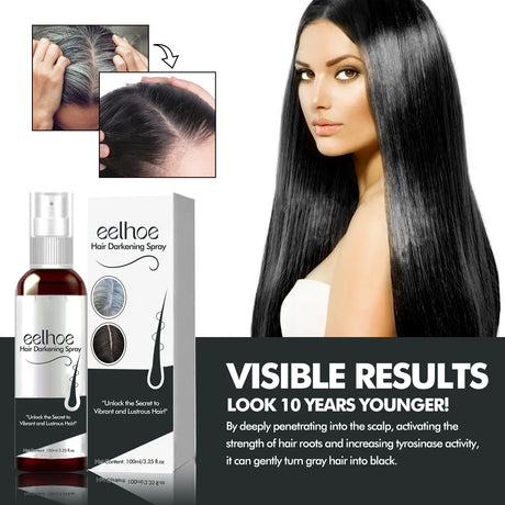 Hair Darkening Spray, Natural Black Hair Cover White Hair Smooth Shiny Moisturizing Dense Hair Conditioning Spray - V.I.P Digital Presence