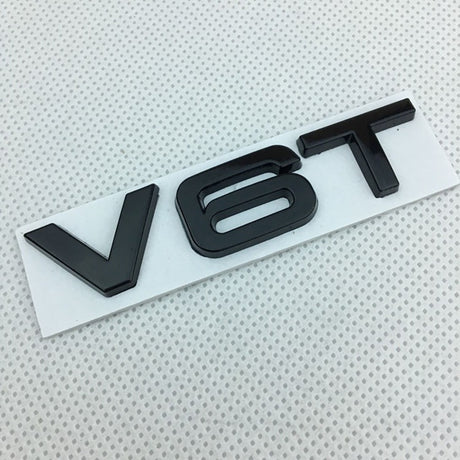 Suitable for Audi V6T V8T metal logo A4LA6LS7Q5Q3 displacement personalized modification leaf plate car sticker - V.I.P Digital Presence