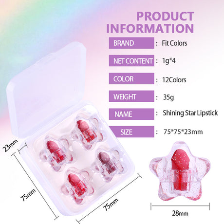 Fit Colors Pentagram Mini Lipstick Set Pentagram 12 Colors Mini Portable Capsule Lipstick - V.I.P Digital Presence