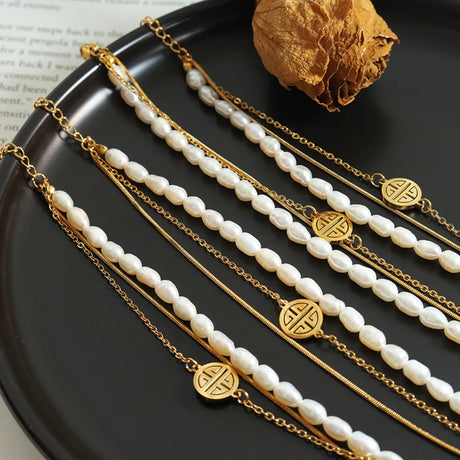 Titanium Steel Three-Layered Pearl Bracelet - V.I.P Digital Presence