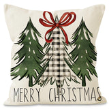 Green Christmas Pillow Cover Linen Printed Pillow Cover Holiday Living Room Bedroom Decoration Cushion Cover - V.I.P Digital Presence