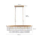 Chandeliers,Rectangular Crystal Chandelier Adjustable,E12 Modern Industrial Crystal Lights (Bulb Not Included) - V.I.P Digital Presence