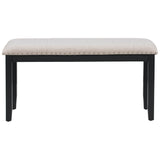 TREXM Modern Style 6-piece Dining Table with 4 Chairs & 1 Bench (White)