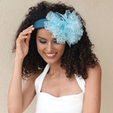 Solid color sequin flower wide edge girl style mesh headband - V.I.P Digital Presence