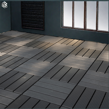 44 pieces of 12x12 square waterproof outdoor terrace tiles - interlocked, all-weather, anti slip, easy to assemble - V.I.P Digital Presence