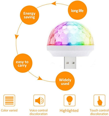Mini USB Colorful Atmosphere Light Car USB Party Light DJ LED RGB Interior Lamp Club Disco Magic Stage Effect Portable Lights - V.I.P Digital Presence
