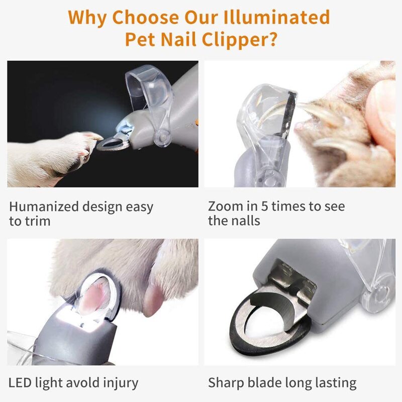 Professional LED - lit pet nail clippers for cats and dogs. Toe - claw cutting tool, pet supplies. - V.I.P Digital Presence