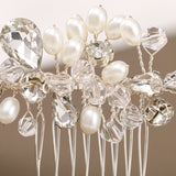 Simple wedding jewelry crystal pearl handmade crystal hair comb - V.I.P Digital Presence