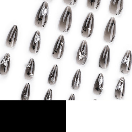 Bow wear manicure long almond nails fake nails - V.I.P Digital Presence