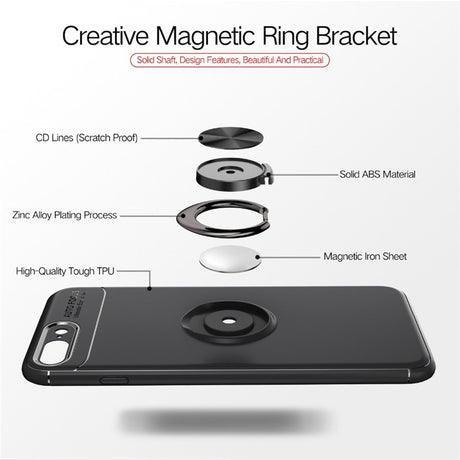 Phone Case Ultra Slim Silicon Armor Anti-knock Car Magnetic Metal Ring Bracket Cell Phone Shell Case for IPhone X 6/6S 7/8 Plus - V.I.P Digital Presence
