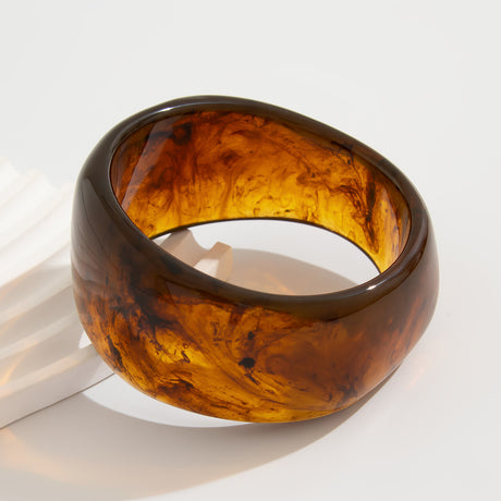 Vintage Irregular Dyeing Bracelet Round Wide Face Acrylic Bracelet for Women - V.I.P Digital Presence