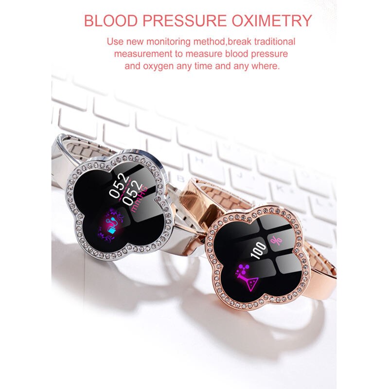 Pulsera inteligente S6 para mujer, resistente al agua IP67, con control del ritmo cardíaco y de la presión arterial, recordatorios de llamadas y mensajes. 