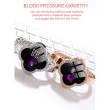 Pulsera inteligente S6 para mujer, resistente al agua IP67, con control del ritmo cardíaco y de la presión arterial, recordatorios de llamadas y mensajes. 