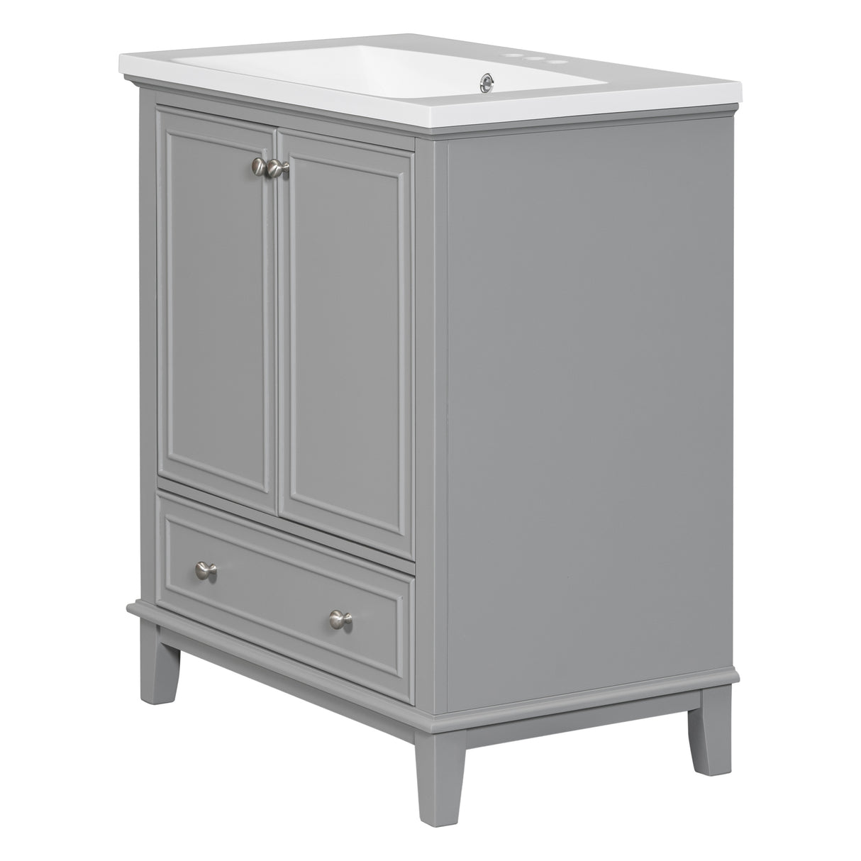 30inchgrey Bathroom Vanity with Sink ComboMulti-functional Bathroom Cabinet with Doors and Drawer Solid Frame and MDF Board - V.I.P Digital Presence