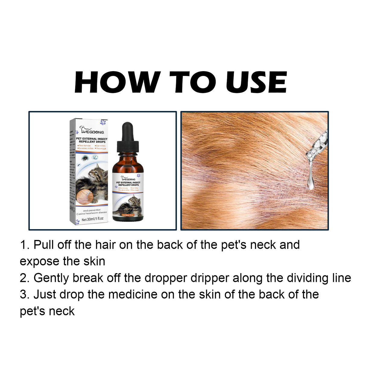Pet Extracorporeal Insect Repellent Drops, Cats And Dogs Clean To Remove Ticks And Fleas Drops - V.I.P Digital Presence