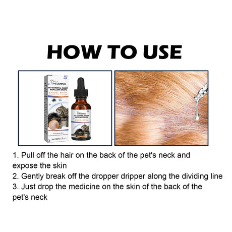 Pet Extracorporeal Insect Repellent Drops, Cats And Dogs Clean To Remove Ticks And Fleas Drops - V.I.P Digital Presence