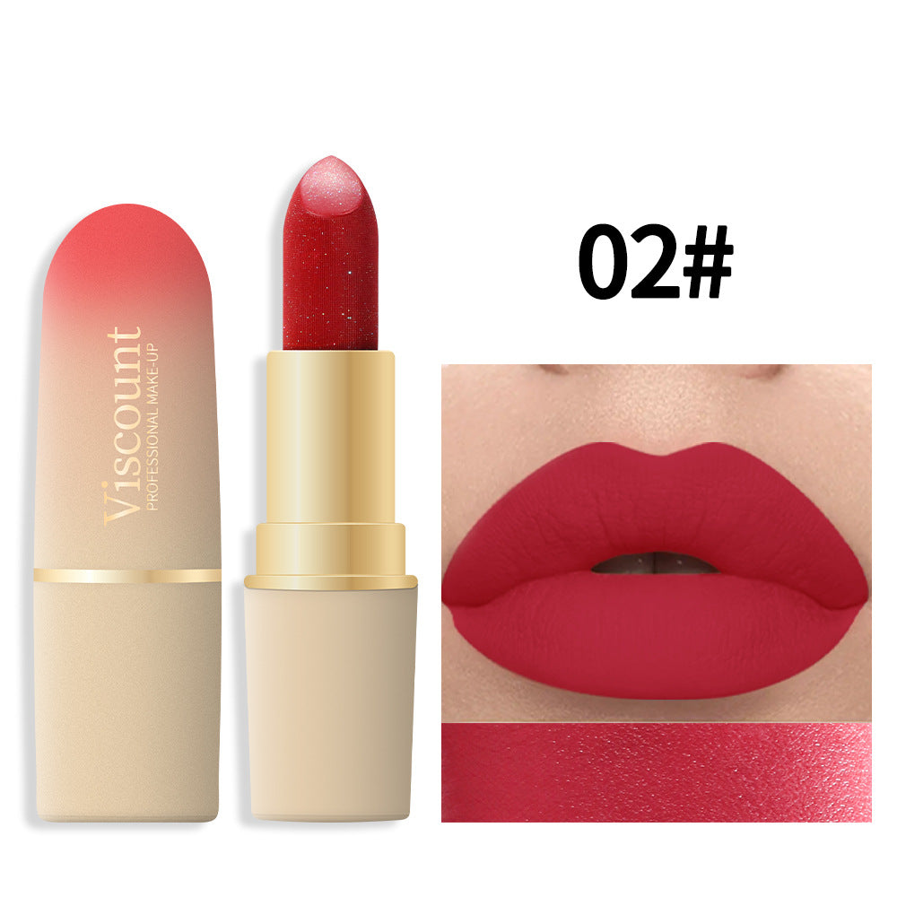 Waterproof And Durable Lipstick Velvet Fine Glitter Matte Lip And Cheek Dual-Use Lipstick - V.I.P Digital Presence