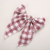 Children's Headwear Girl Plaid Cotton Embroidery Bow Hairpin Big Swallowtail Hairpin - V.I.P Digital Presence