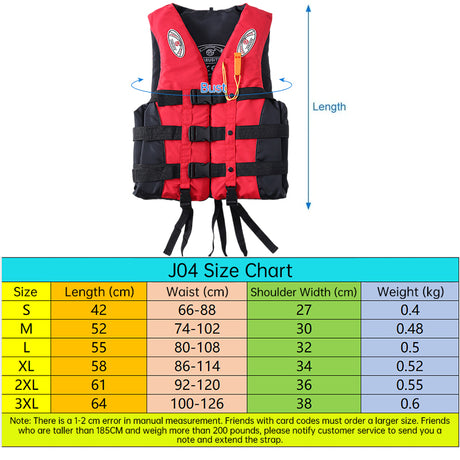 S-M-L-XL-2XL-3XL adult life jacket: buoyant, for sea fishing/outdoor sports, coated Oxford cloth. - V.I.P Digital Presence