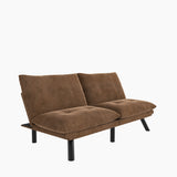 Leatehr Feeling Brown Convertible Folding Modern sofa Bed - V.I.P Digital Presence