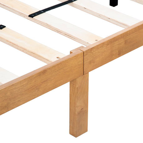 Queen Size Wood Platform Bed Frame,No Box Spring Needed,Strong Wood Slat Support, Easy Assembly - V.I.P Digital Presence