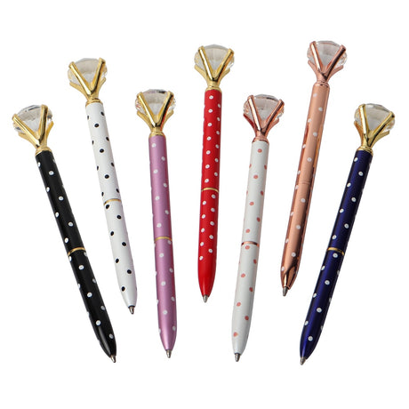 21Color Kawaii Ballpoint Pen Big Gem Metal Ball Pen With Large Diamond Blue And Black Magical Pen Fashion School Office Supplies - V.I.P Digital Presence