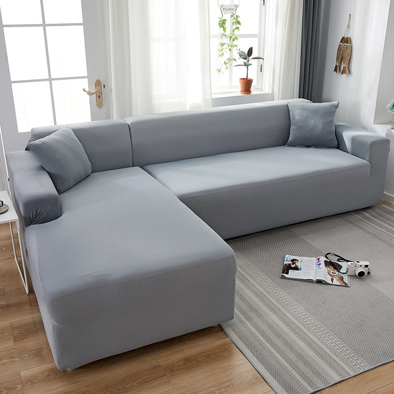 Solid color sofa cover, elastic tight package, full cover, fabric sofa cover, sofa cushion, sofa cover