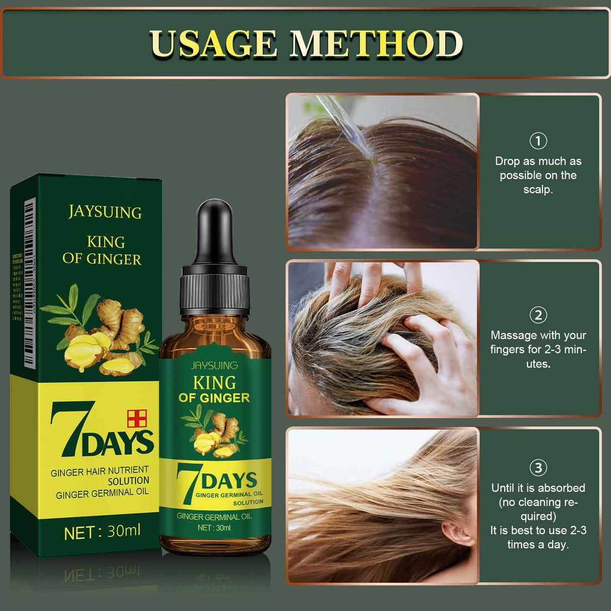 Ginger Hair Care Essential Oil Refreshing And Nourishing Scalp Follicles And Strengthening Hair Nutrition Solution - V.I.P Digital Presence