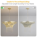 (Same as W1340120181/L5021) 8-Light 23.6" Wide Crystal Waterfall Chandelier (Bulb Not Included) - V.I.P Digital Presence
